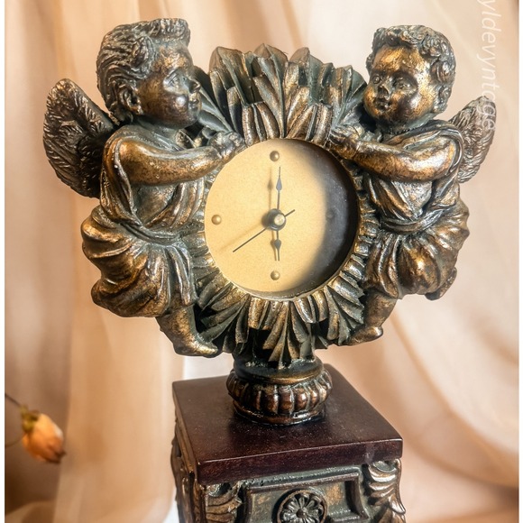 Victorian Replica Figural Cherub Mantle Clock - Picture 2 of 7